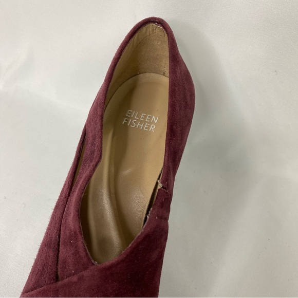 Eileen Fisher Suede Booties Mulberry Purple Cutout Size 7 - Picture 7 of 12
